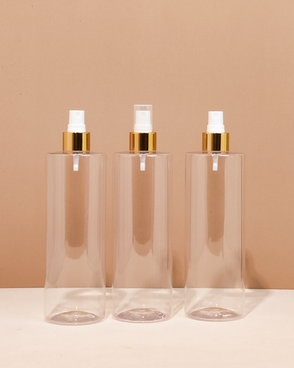 500Ml Tall Pet Bottle With Gold Mist Spray