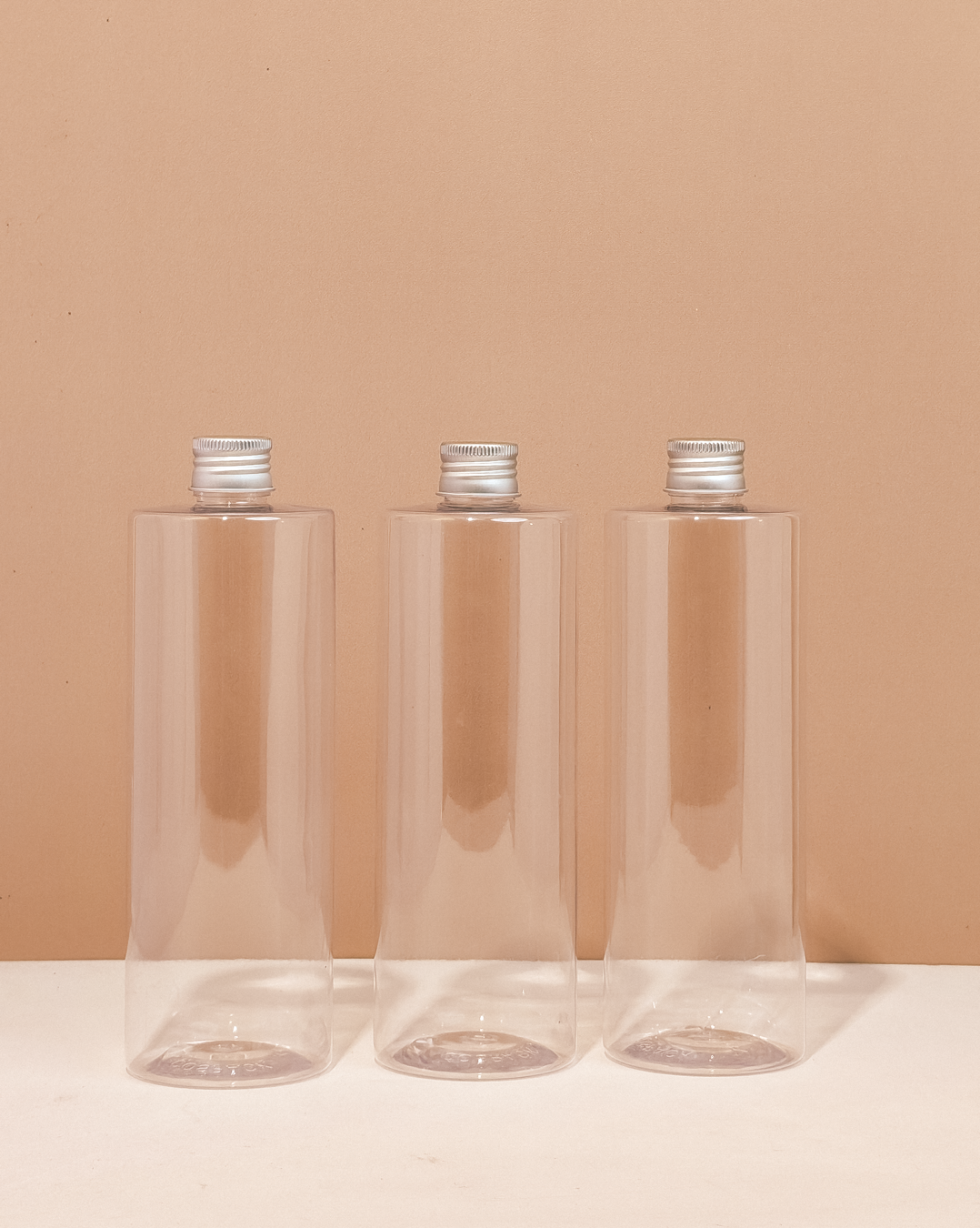 500ml Tall Pet Bottle with Silver Aluminium Screw Cap