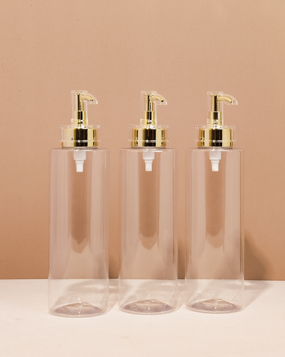500ml Tall Pet Bottle with Gold Electroplated Pump