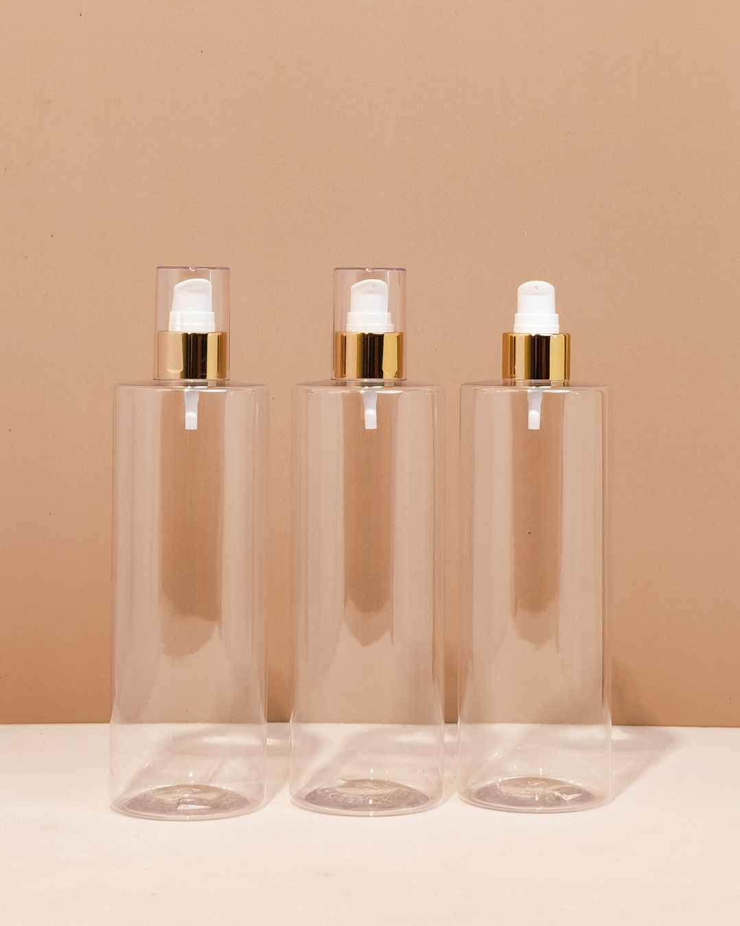 500Ml Tall Pet Bottle With Gold Treatment Pump