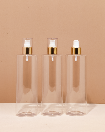 500Ml Tall Pet Bottle With Gold Treatment Pump
