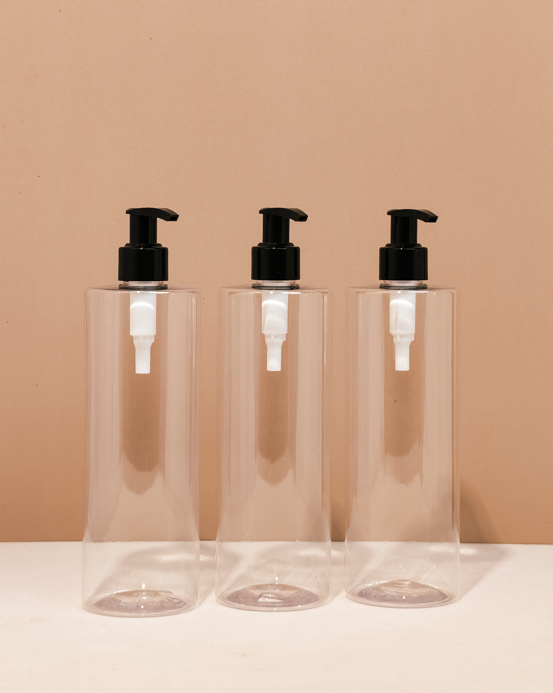500Ml Tall Pet Bottle With Old Black Lotion Pump
