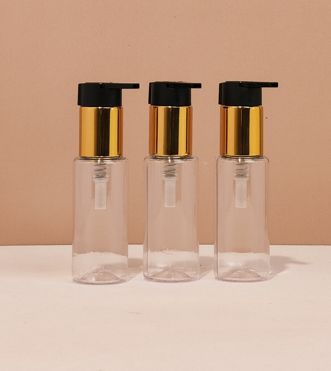 60Ml Pet Bottle With New Gold & Black Lotion Pump