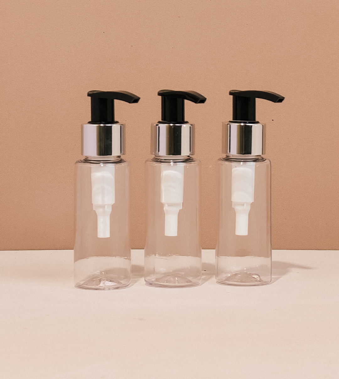 60Ml Pet Bottle With Silver Black Lotion Pump