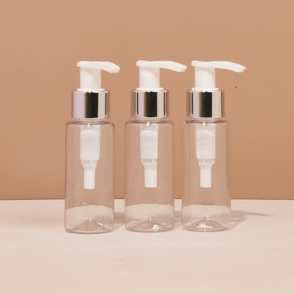 60Ml Pet Bottle With Silver White Lotion Pumps