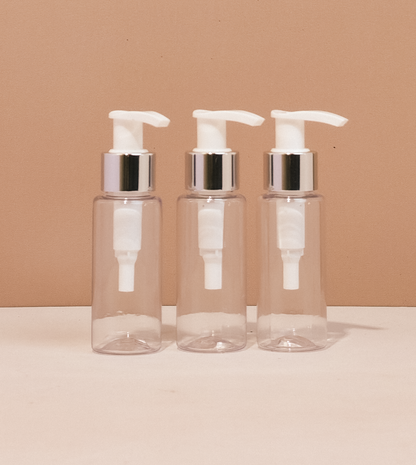 60Ml Pet Bottle With Silver White Lotion Pumps
