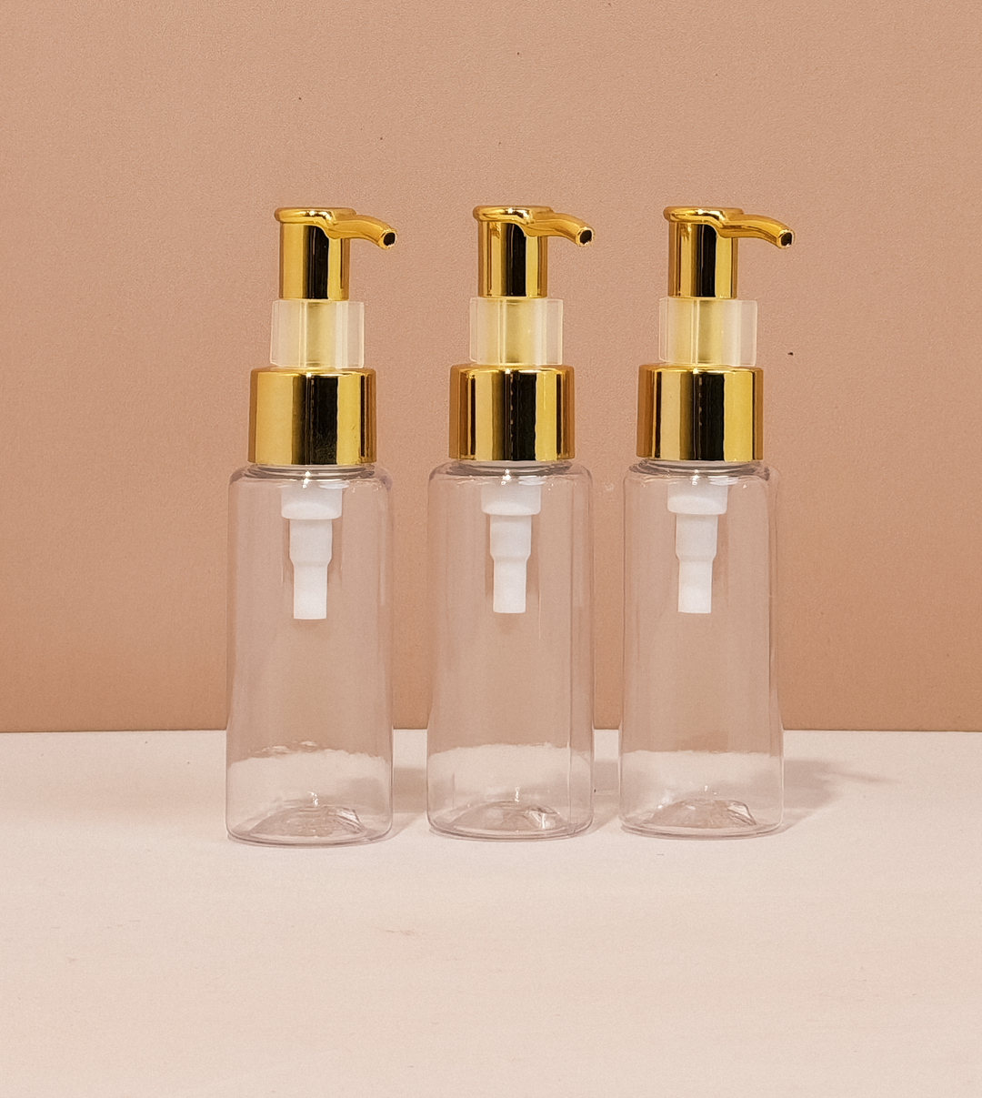 60Ml Pet Bottle With All Gold Lotion Pump