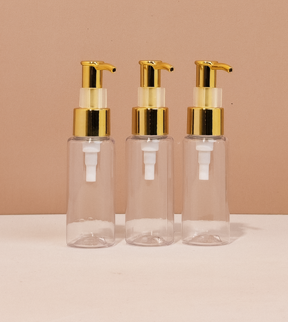 60Ml Pet Bottle With All Gold Lotion Pump