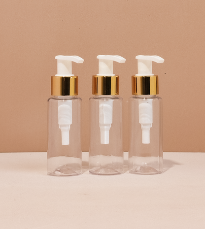 60Ml Pet Bottle With Old Gold White Lotion Pump