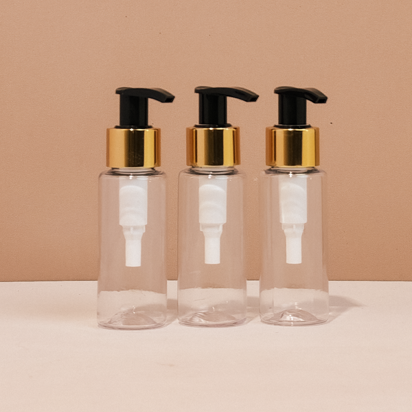 60Ml Pet Bottle With Old Gold Black Lotion Pump
