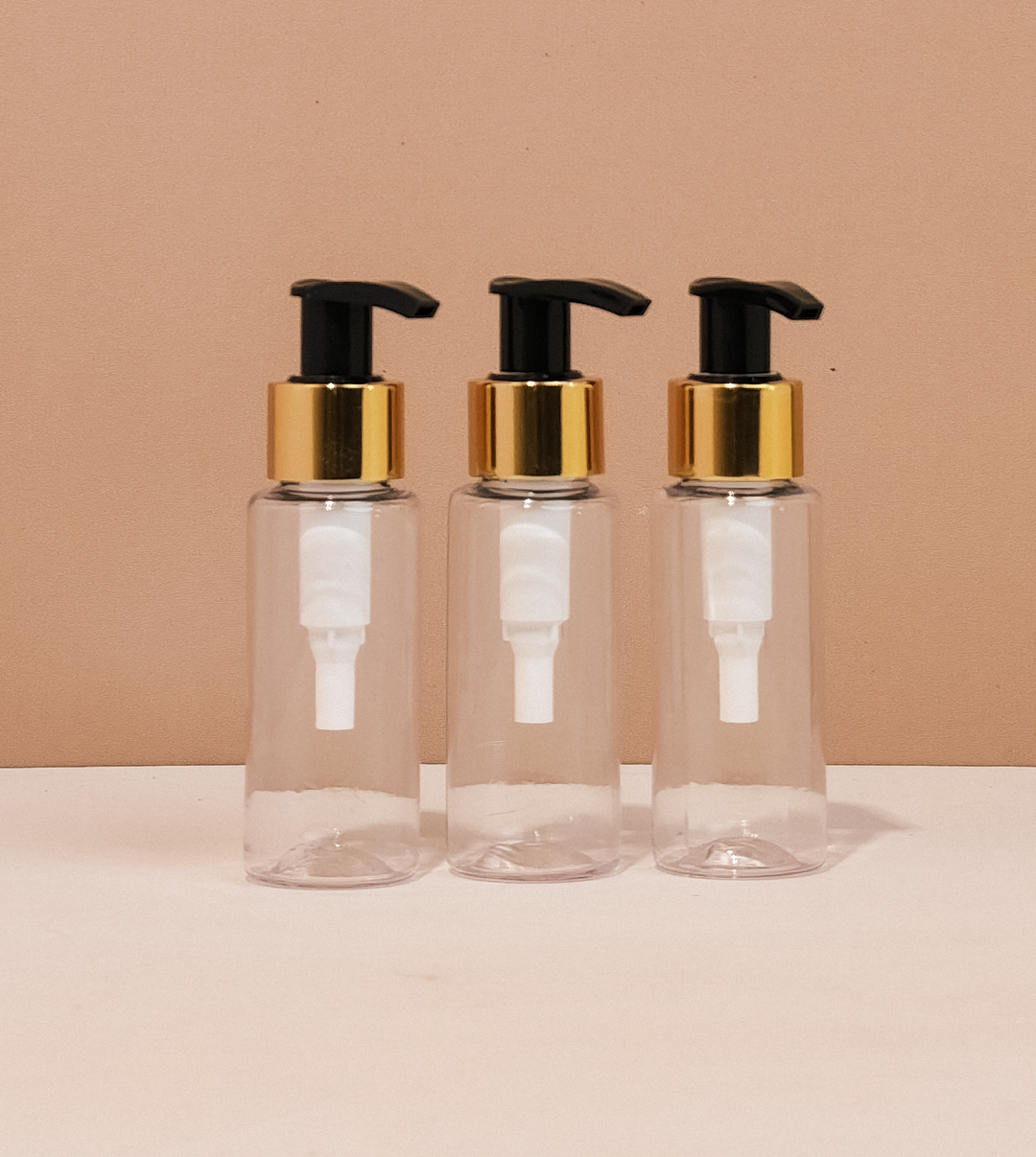 60Ml Pet Bottle With Old Gold Black Lotion Pump