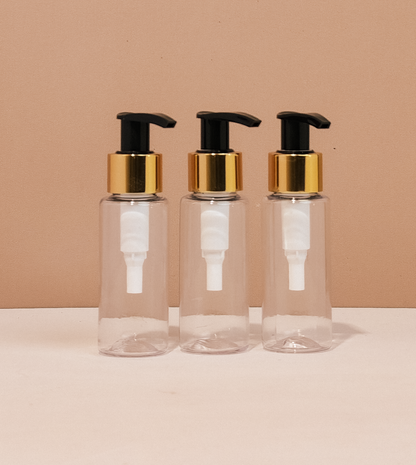 60Ml Pet Bottle With Old Gold Black Lotion Pump