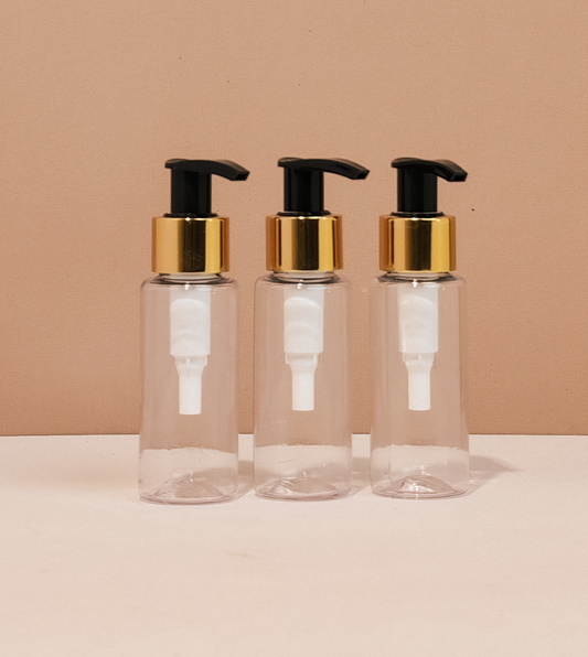 60Ml Pet Bottle With Old Gold Black Lotion Pump