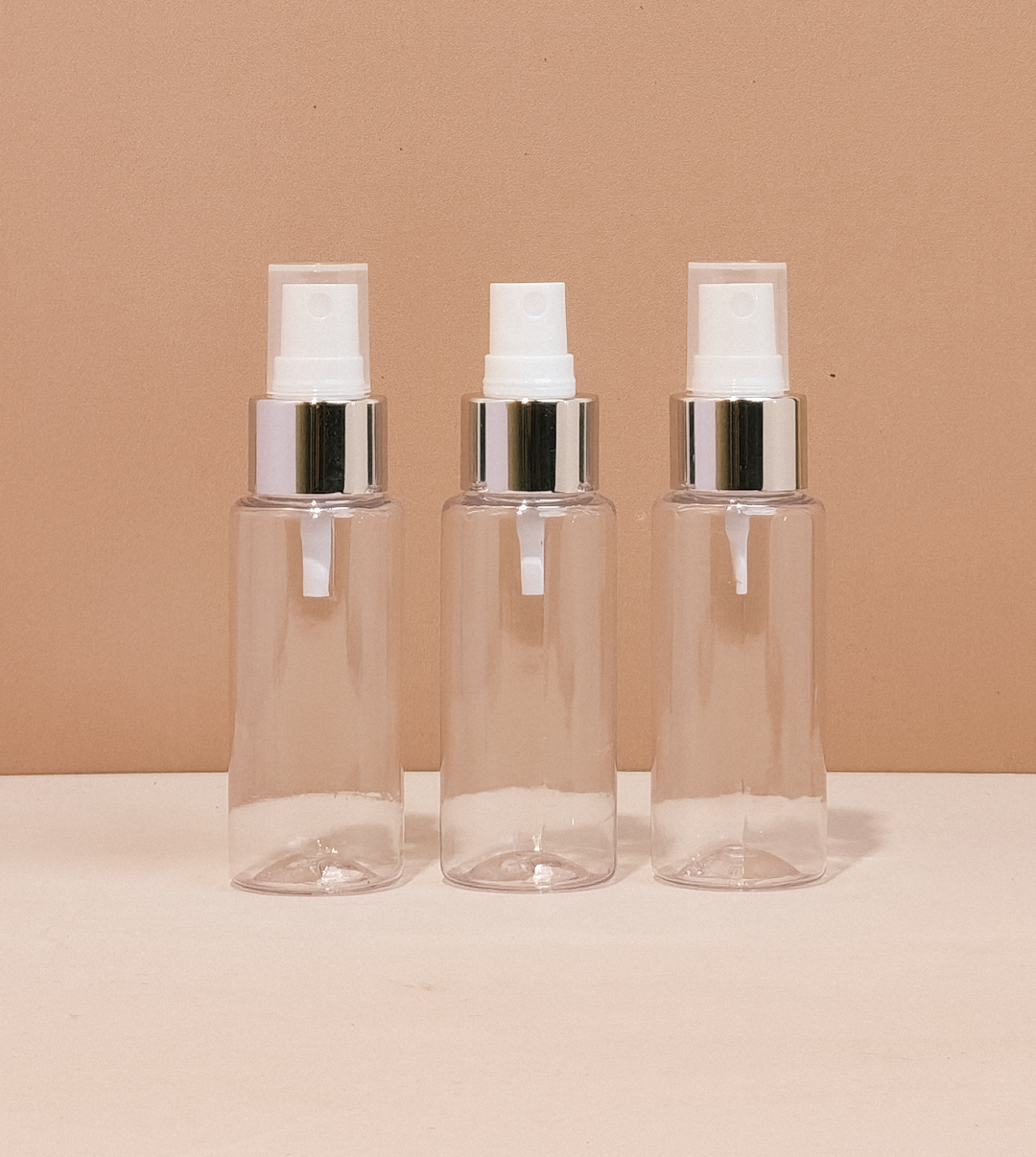 60Ml Pet Bottle With Silver Mist Sprayer