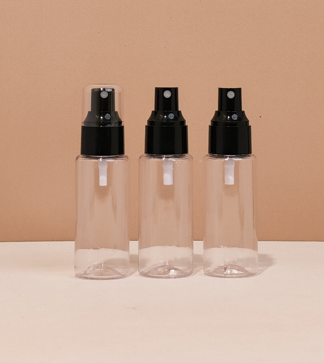 60Ml Pet Bottle With Black Mist Sprayer