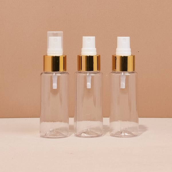 60Ml Pet Bottle With Gold Mist Sprayer