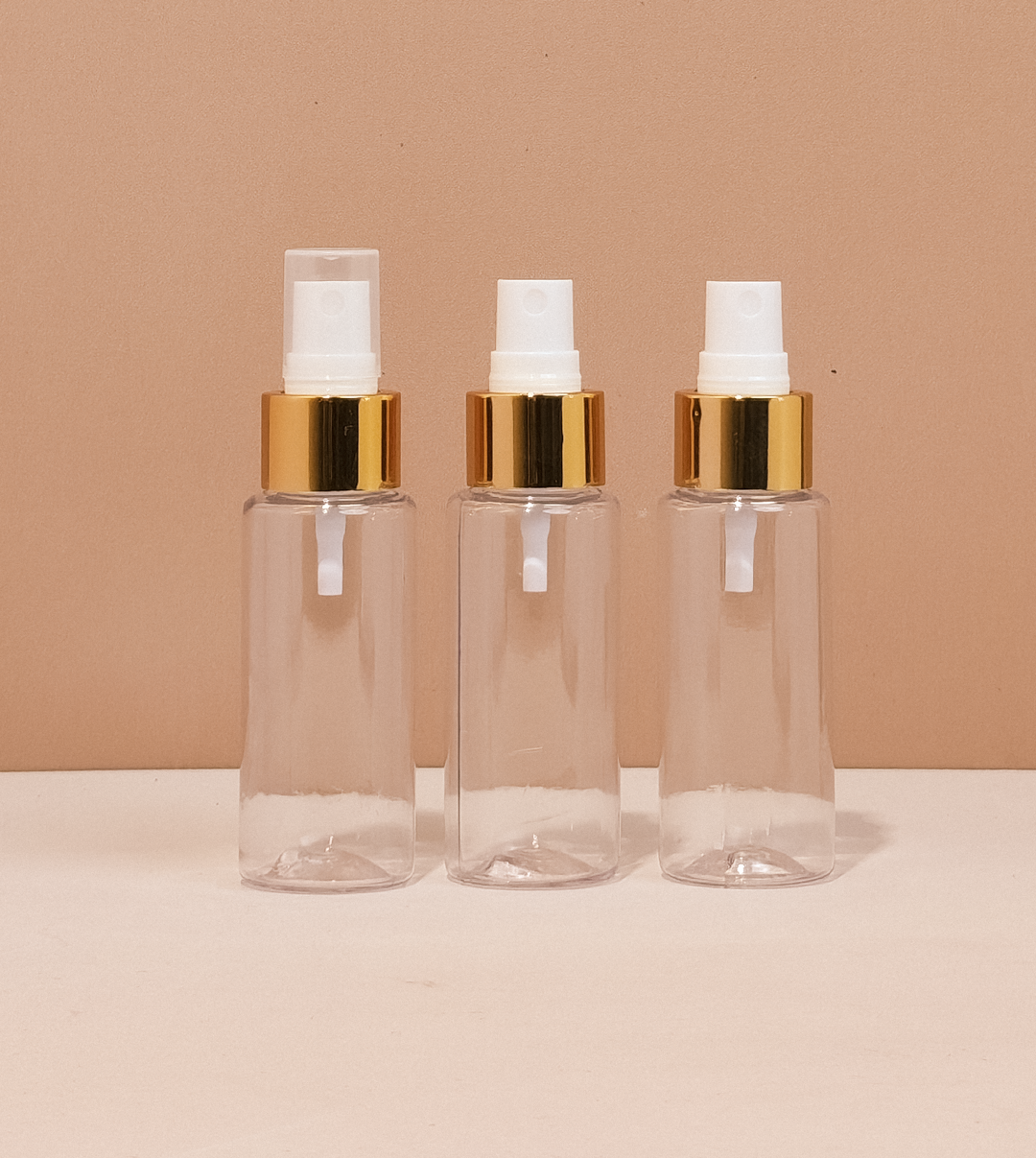 60Ml Pet Bottle With Gold Mist Sprayer