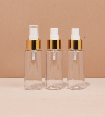 60Ml Pet Bottle With Gold Mist Sprayer