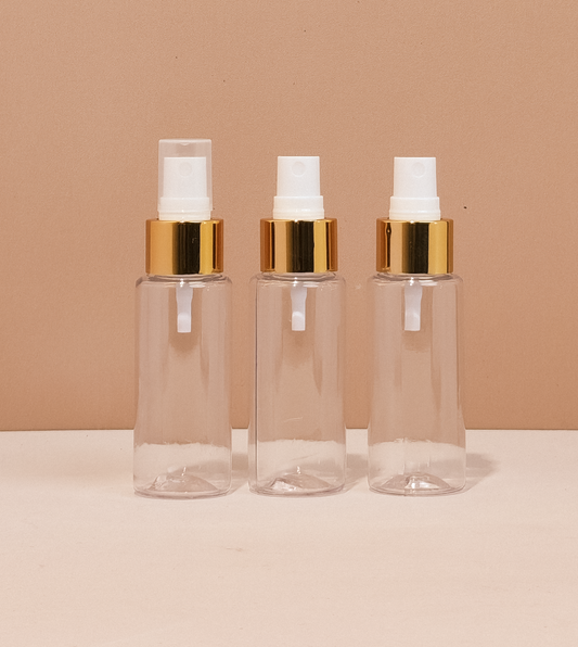 60Ml Pet Bottle With Gold Mist Sprayer