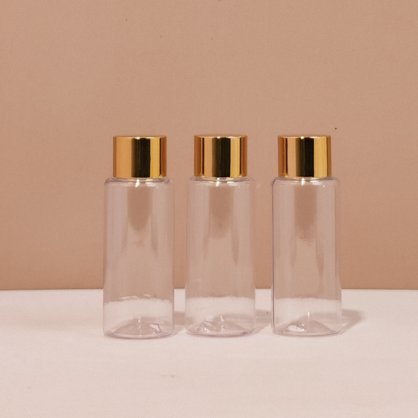 60Ml Pet Bottle With Gold Shiny Screw Cap