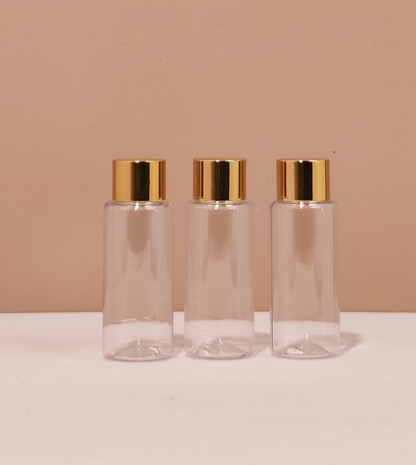 60Ml Pet Bottle With Gold Shiny Screw Cap