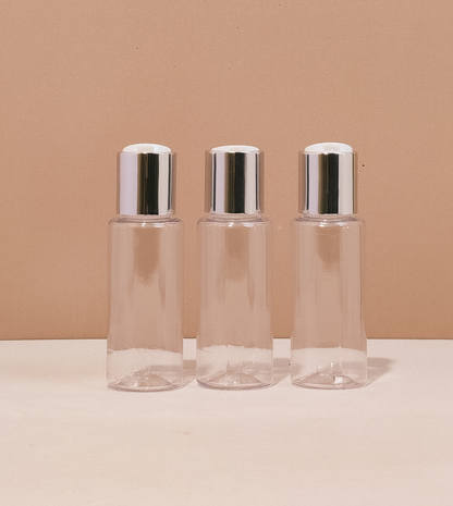 60Ml Pet Bottle With Silver Press Cap