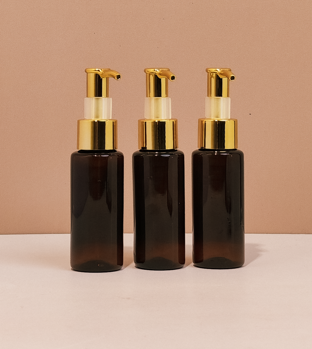 60Ml Pet Bottle With All Gold Lotion Pump
