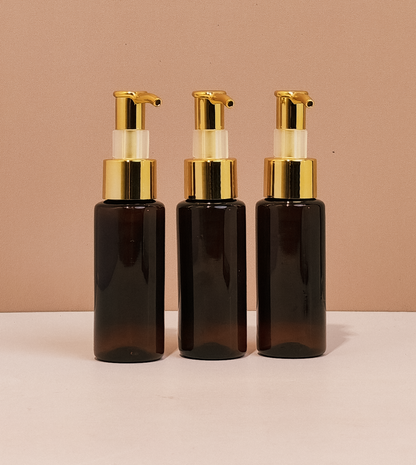 60Ml Pet Bottle With All Gold Lotion Pump