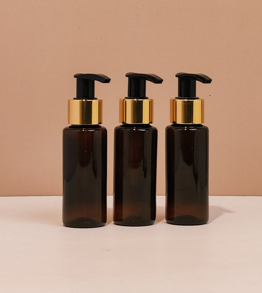 60Ml Pet Bottle With Old Gold Black Lotion Pump