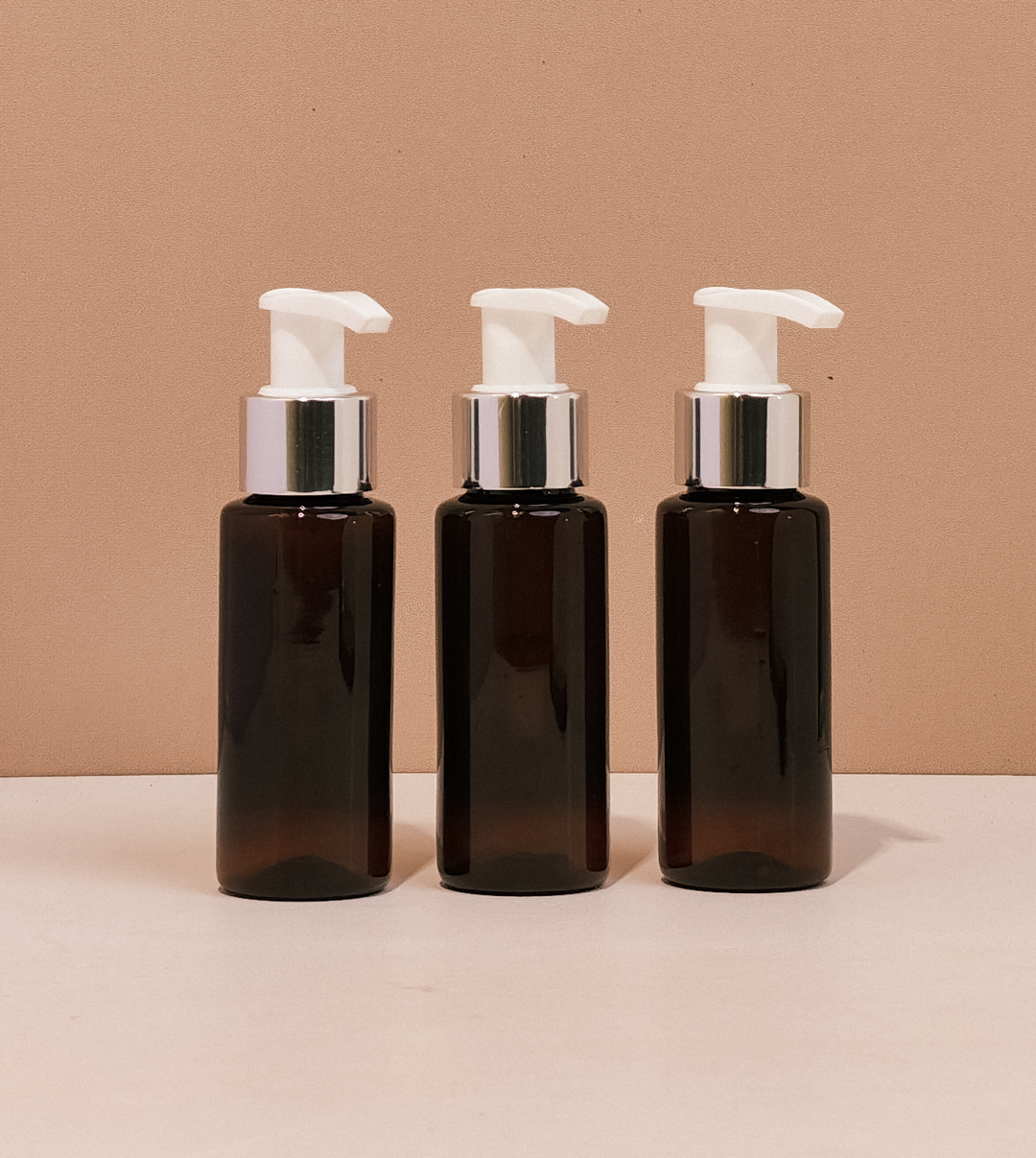 60Ml Pet Bottle With Silver White Lotion Pumps