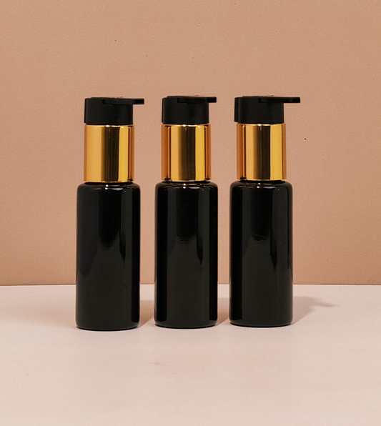 60Ml Pet Bottle With New Gold & Black Lotion Pump