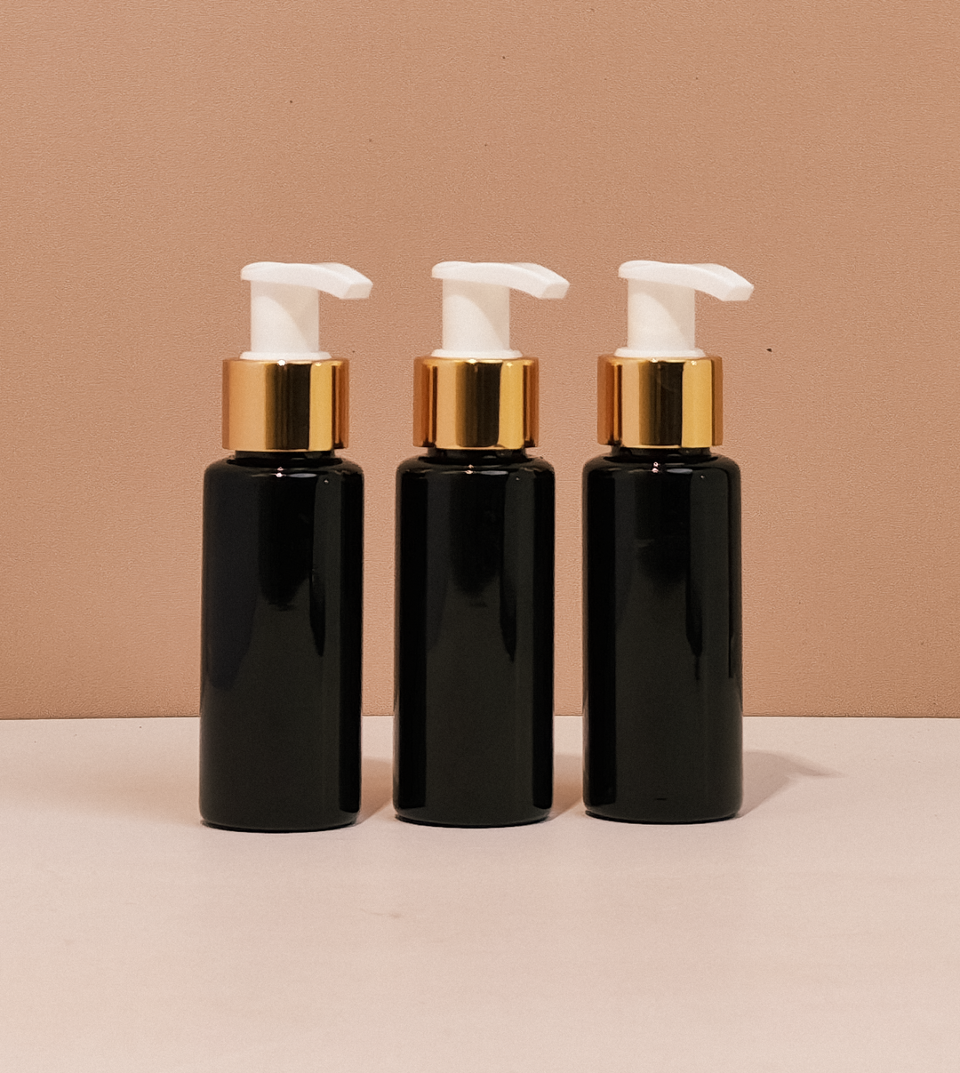 60Ml Pet Bottle With Old Gold White Lotion Pump