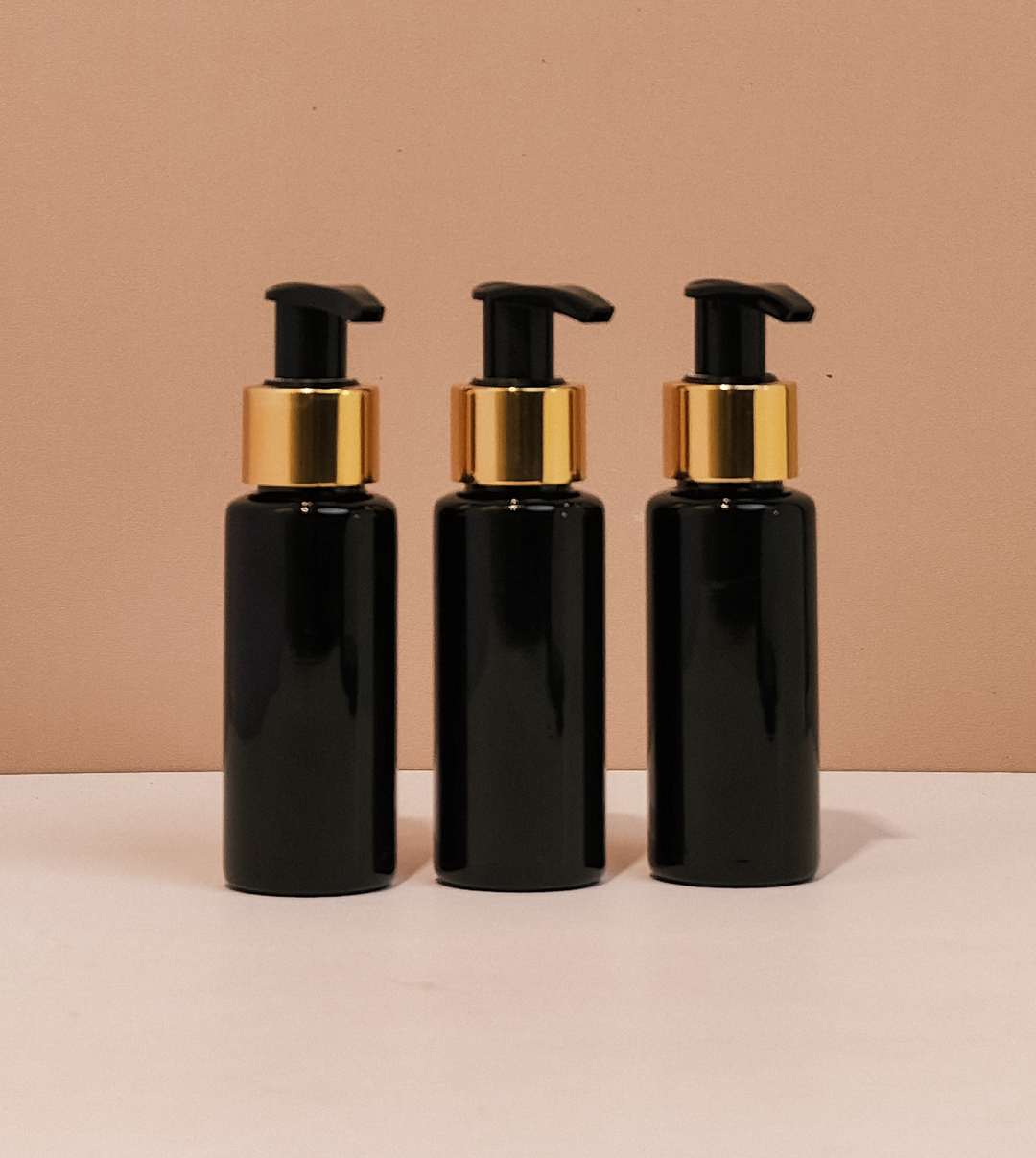 60Ml Pet Bottle With Old Gold Black Lotion Pump