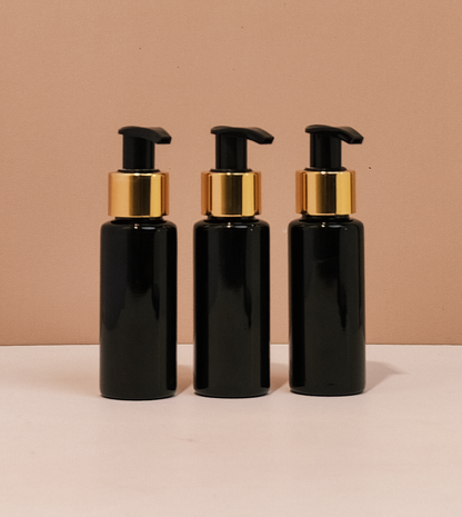 60Ml Pet Bottle With Old Gold Black Lotion Pump