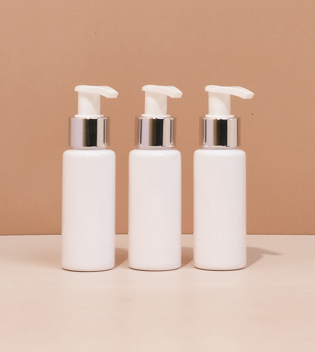 60Ml Pet Bottle With Silver White Lotion Pumps