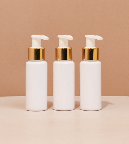60Ml Pet Bottle With Old Gold White Lotion Pump