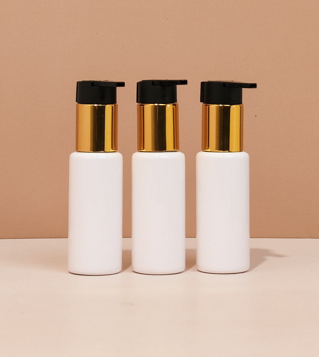 60Ml Pet Bottle With New Gold & Black Lotion Pump