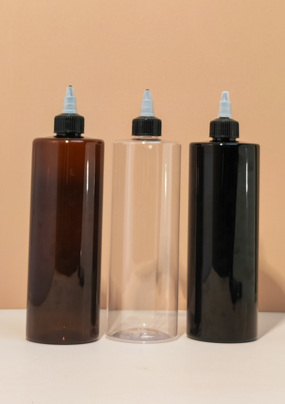 500Ml Tall Pet Bottle With Black Applicator With Clear Top