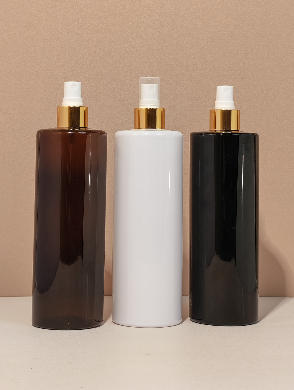 500Ml Tall Pet Bottle With Gold Mist Spray