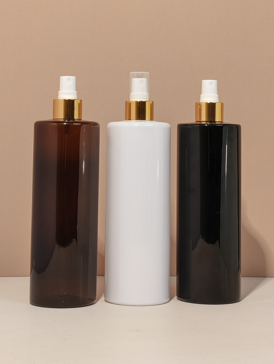 500Ml Tall Pet Bottle With Gold Mist Spray