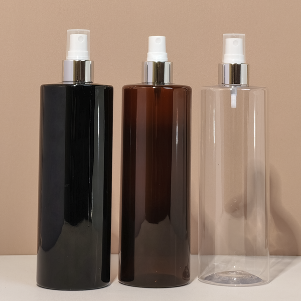 500Ml Tall Pet Bottle With Silver Mist Spray