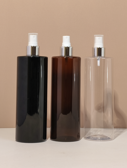 500Ml Tall Pet Bottle With Silver Mist Spray