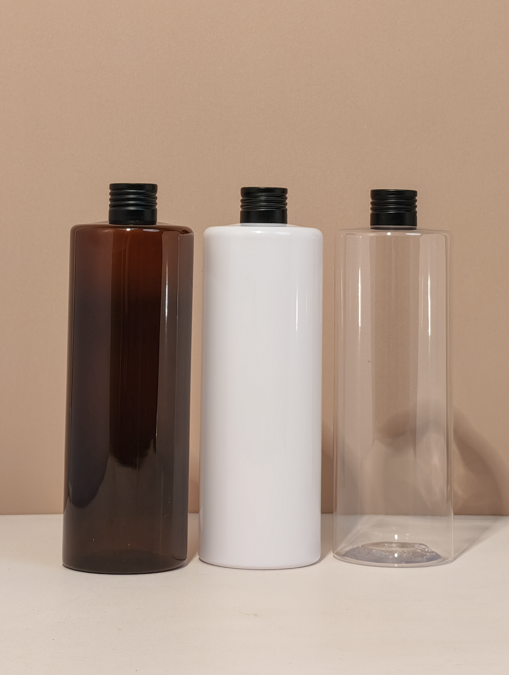 500Ml Tall Pet Bottle With Matte Black Aluminium Screw Cap