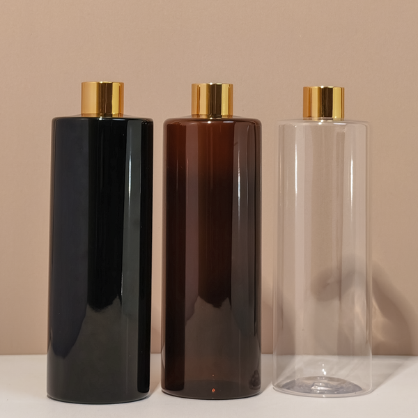 500Ml Tall Pet Bottle With Gold Shinny Screw Caps