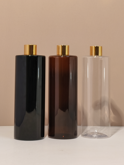 500Ml Tall Pet Bottle With Gold Shinny Screw Caps