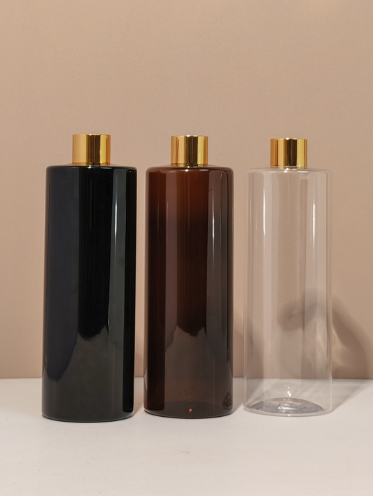 500Ml Tall Pet Bottle With Gold Shinny Screw Caps
