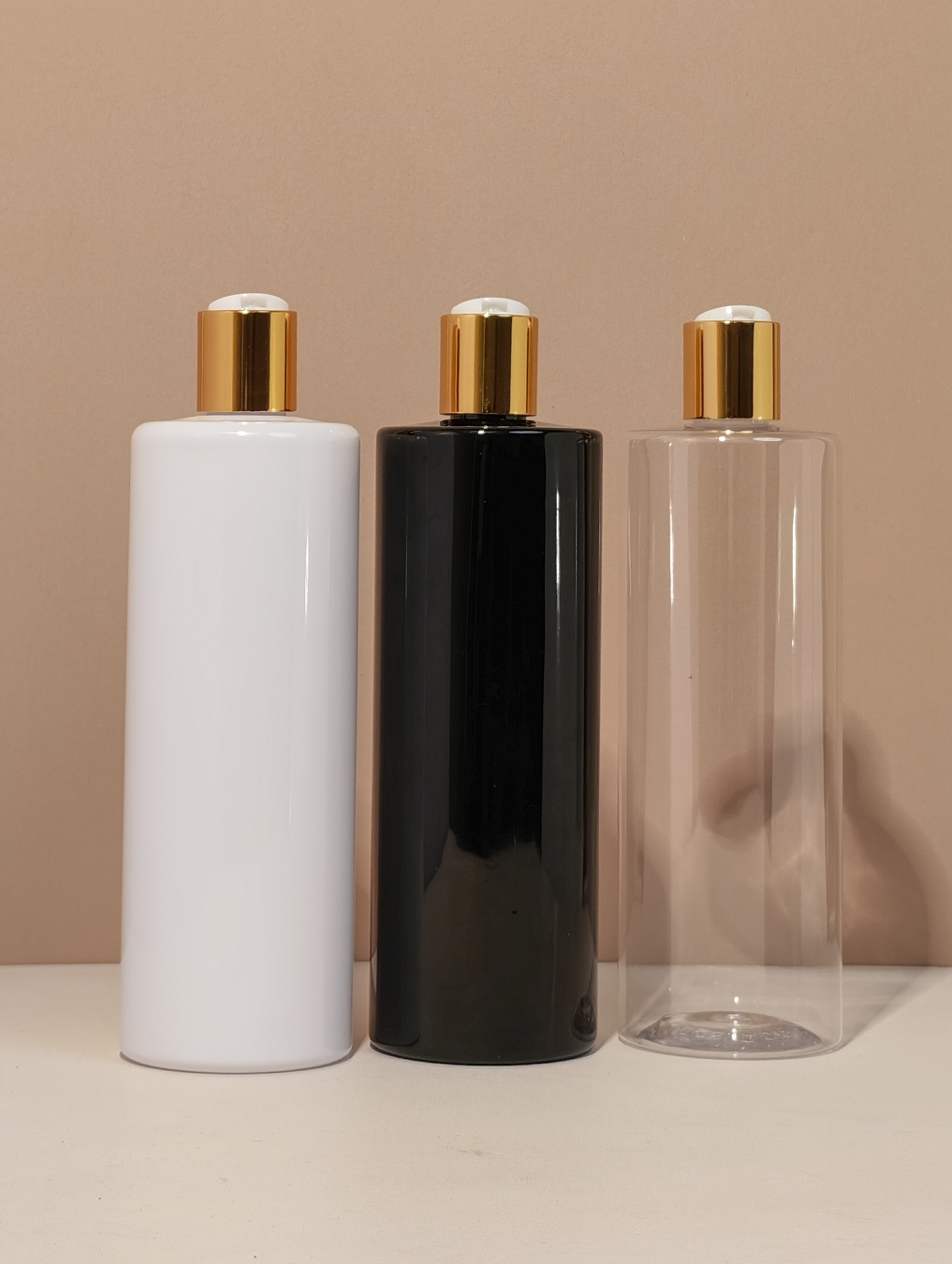500Ml Tall Pet Bottle With Gold Press Cap