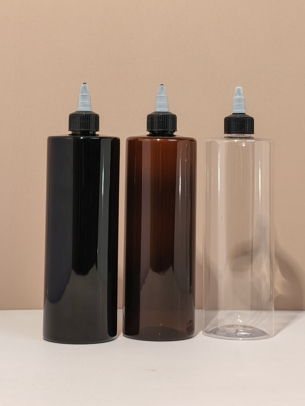 500Ml Tall Pet Bottle With Black Applicator With Clear Top