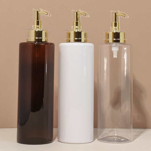 500ml Tall Pet Bottle with Gold Electroplated Pump