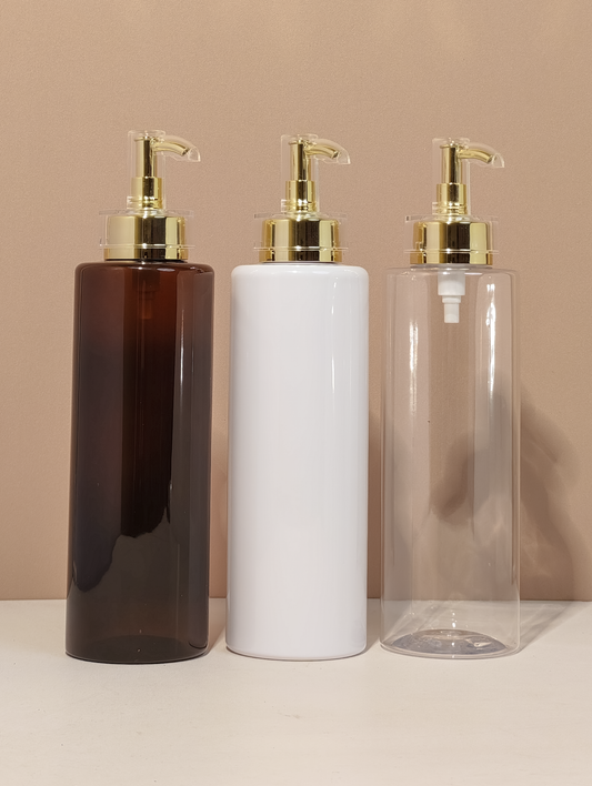 500ml Tall Pet Bottle with Gold Electroplated Pump